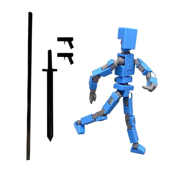 T13 Action Figure Set, 3d Printed T13 Multi-Jointed Movable Robot, Articulated T13 Desktop Decoration,accessories Best Birthday Festival Gift Sky Blue