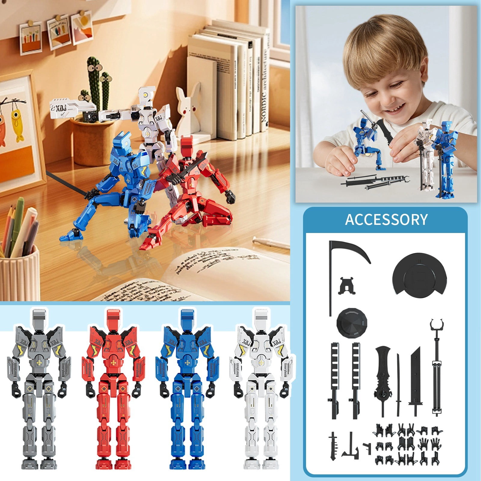 T13 Action Figure Set, 3d Printed T13 Multi-Jointed Movable Robot ...
