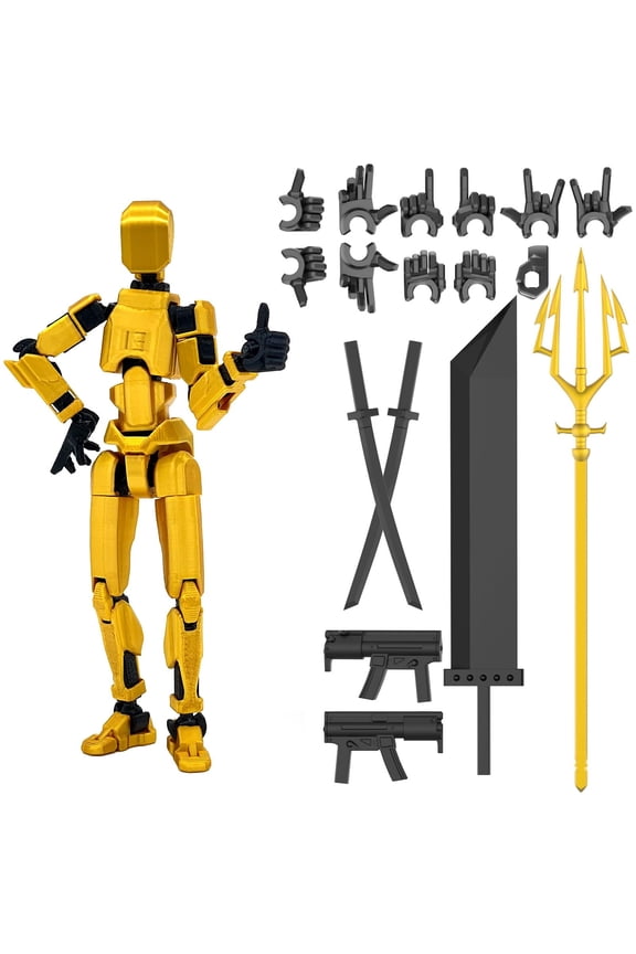 T13 Action Figure Set - 7 PCS(Assembly Completed) 3D Printed Multi-Jointed Movable Robot Dummy Set with Full Articulation for Stop Motion Animation