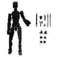 thumbnail image 1 of T13 Action Figure Set Already Assembled, T13 3D Printed Action Figures With Weapons Accessories T 13 Lucky Ro-bo Dummy Nova 13 Action Figures, Figura de acción t13 (Black), 1 of 2