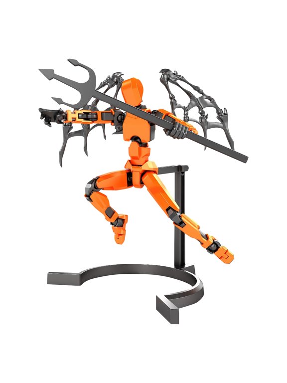 T13 Action Figure Set Already Assembled, T13 3D Printed Action Figures With Weapons Accessories T 13 Lucky Ro-bo Dummy Nova 13 Action Figures, Figura de acción t13 (Orange)
