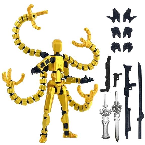 T13 Action Figure Set - (Assembled) 3D Printed Action Figure, Titan 13 Action Figure, Multi-Jointed Movable Dummy 13, Robot Action Figure, Birthday Gifts for Boys, Girls Desktop Decorations