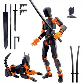 T13 Action Figure Set (Assembly Completed),3D Printed Titan 13 Action Figures for Collectors Desktop Decorations, Multi-Articular Lucky Mobile Robot Nova