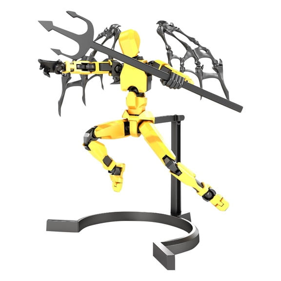 T13 Action Figure Set Titan 13 3D Printed Action Figure Mobile Doll Set,3D Printed Titan Robot Mobile Doll, Posable Mobile Doll, Suitable for Collectors, Desktop Decoration Yellow