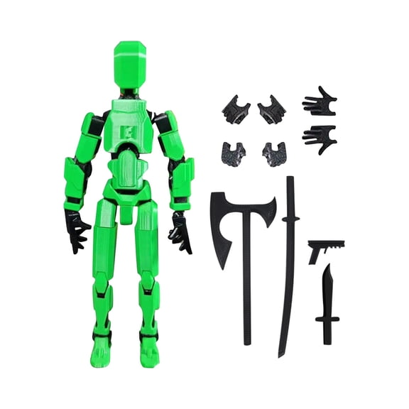 T13 Action Figure, T13 Robot Action Figure, T13 Collectible Action Figure - 3D Printed, Articulated, Perfect Valentine's Gift for Collectors (Green)