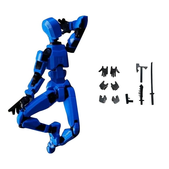 3D Printed Figure 5.54-inch Dummy13 with Weapon Expansion Set, Full Body Mechanical Movable Toy, Desk Decoration