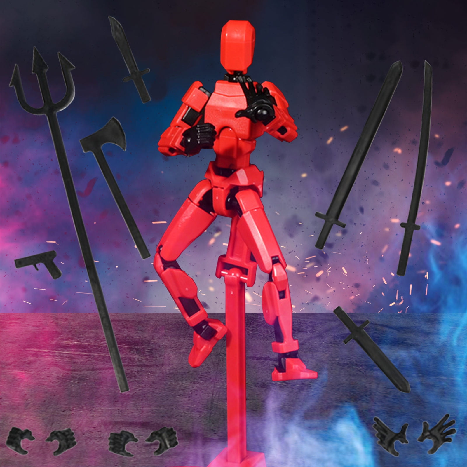 T13 Action Figure,Titan 13 Action Figure 3D Printed Multi Jointed