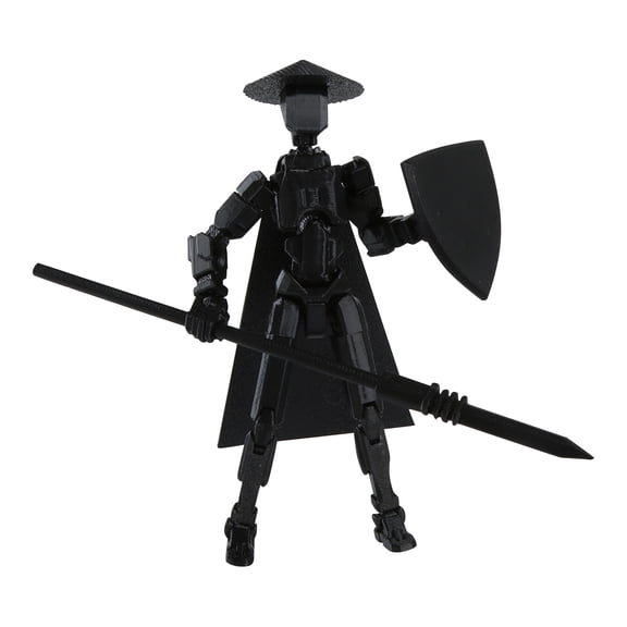 T13 Action Figure Wandering Cyber Ronin Titan 13 3D Printed Finished Samurai Plastic Model for Cool Desktop Display Martial Arts Hobbyist Collection Gift，Black