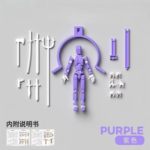 T13 Articulated Action Figure, 13 Joints Poseable Robot for Stop Motion Animation - DIY Assembly Model Kit with Weapons, Interchangeable Hands, Figure Stand, Cool Desk Decor, Creative Gift Idea