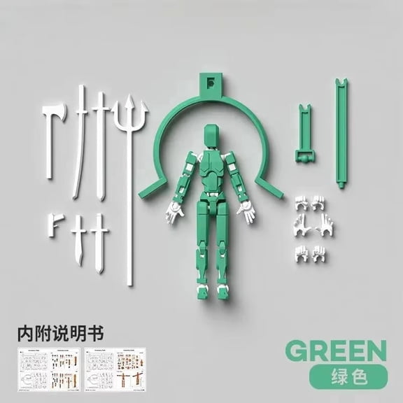 T13 Articulated Action Figure, 13 Joints Poseable Robot for Stop Motion Animation - DIY Assembly Model Kit with Weapons, Interchangeable Hands, Figure Stand, Cool Desk Decor, Creative Gift Idea
