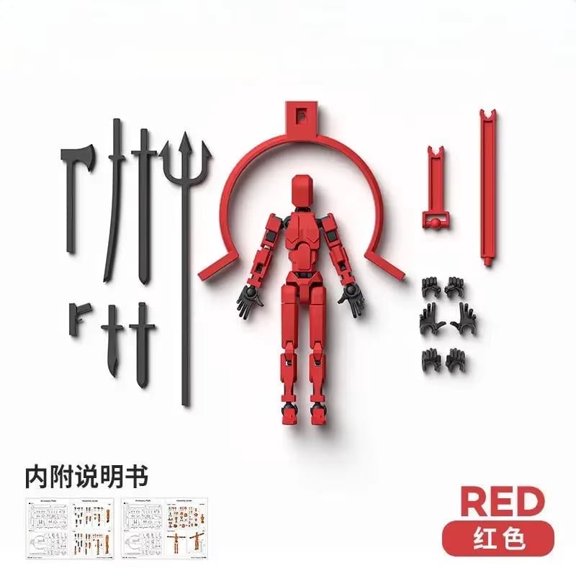T13 Articulated Action Figure, 13 Joints Poseable Robot for Stop Motion Animation - DIY Assembly Model Kit with Weapons, Interchangeable Hands, Figure Stand, Cool Desk Decor, Creative Gift Idea