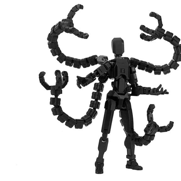 T13 Articulated Action Figure, 3D Printed Plastic, Desktop Display