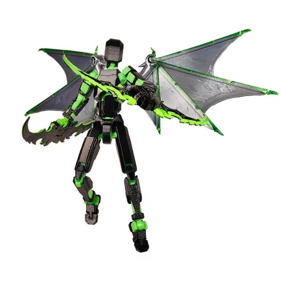 T13 Articulated Robots Toys,8 Inch Creative 3D Printed Action Figure,Full Body Decompression Artifact (Green)