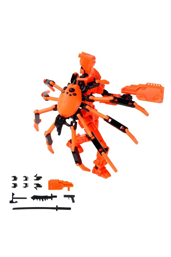 T13 Titan 13 Action Figure Set, Robot Action Figure 3D Printed robo 13 Action Fidget Toys Dummy Figure Articulated, Lucky 13 for Collectors Desktop Decorations (Orange)