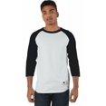 thumbnail image 1 of T137 Hanes Unisex Champion Raglan Sleeve Baseball T-Shirt White/Black L, 1 of 2