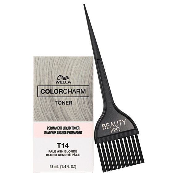 T14 Pale Ash Blonde, Wella ColorCharm Permanent Liquid Hair Toner 42 ml / 1.4 oz