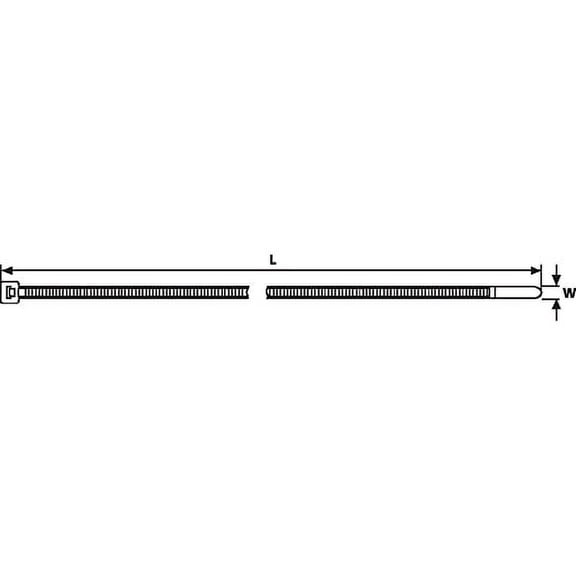 T150XL9X2 - Hvy Duty Cble Tie 43.1in L UL Rated 175lb TS PA66 Nat (25 EA)