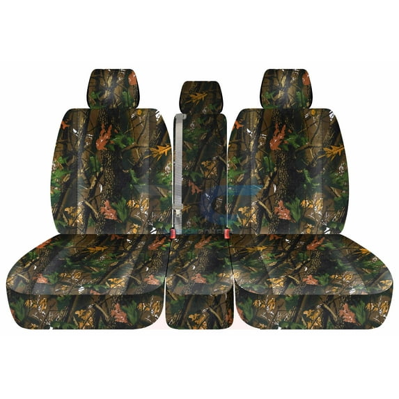 Fits 2011-2014 Ford F-150 Camo Seat Covers 40/20/40 Bench 3 HR Solid Console:Real Tree