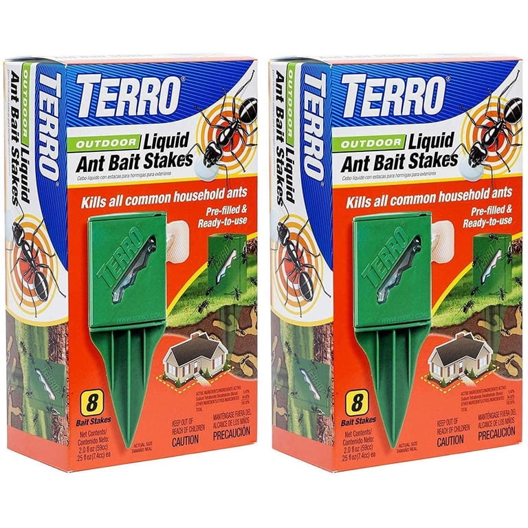 TERRO, Outdoor Liquid Ant Killer Bait Stakes, T1812, Waterproof, 8