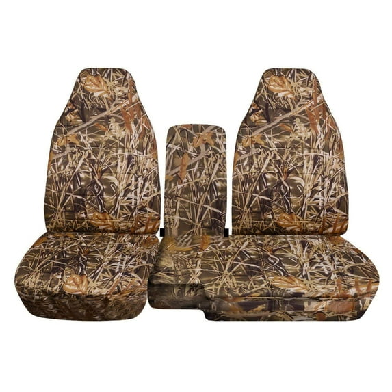 Fits 1998-2003 Ford Ranger Camo Seat Covers 60/40 Bench w Console:NO Cup Holders:Wetland