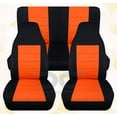 thumbnail image 1 of Designcovers Fits 1987-1995 Jeep Wrangler YJ 2Dr Cotton Seat Covers:Blk Orange - FullSet, 1 of 5