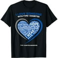 thumbnail image 1 of T1D Men Women Youth Kids Diabetic Type 1 Diabetes Awareness T-ShirtMen's and women's gift, black and white T-shirt, size: Extra large S-4XL, 1 of 4