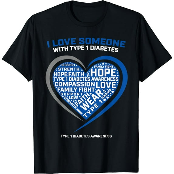 T1D Men Women Youth Kids Diabetic Type 1 Diabetes Awareness T-Shirt