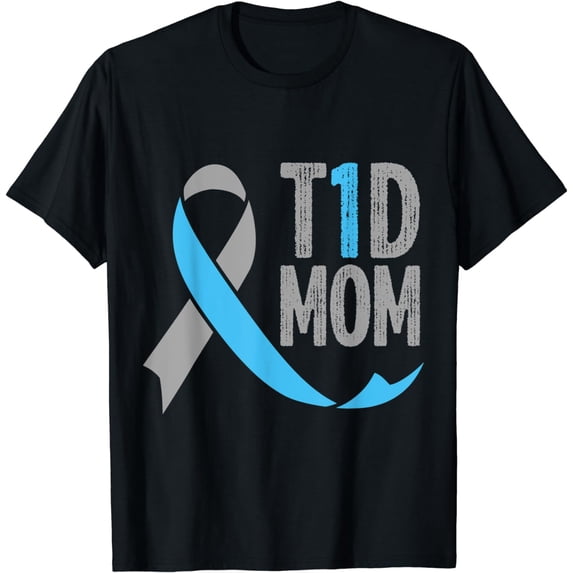 T1D Mom, Funny Diabetic Gift for Women, Type 1 Mom Diabetes T-Shirt