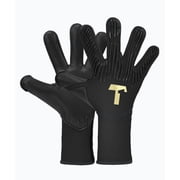 T1TAN Pro Soccer Goalkeeper Gloves Adult with Fingerprotection, Rebel 2.0 Black-Out , Size 6-11, German Brand