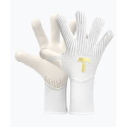 T1TAN Pro Soccer Goalkeeper Gloves Adult with Fingerprotection, Rebel 2.0 White-Out , Size 6-11, German Brand