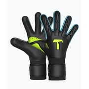 T1TAN Soccer Goalkeeper Gloves Kids with Fingerprotection, Beast 4.0 Electric Yellow Junior , Size 4-6, 3-10 Years, Goalie Gloves Youth, German Brand