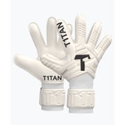 T1TAN Training Soccer Goalkeeper Gloves Adult with Fingerprotection, Classic 1.0 White-Out , Size 6-11, German Brand