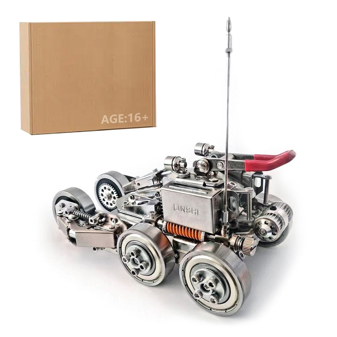 T2 Armored Car 3D Metal Model Kit, Stainless Steel DIY Assembly Armored Vehicle, Mechanical Mecha Puzzle Collectible Decor for Adults