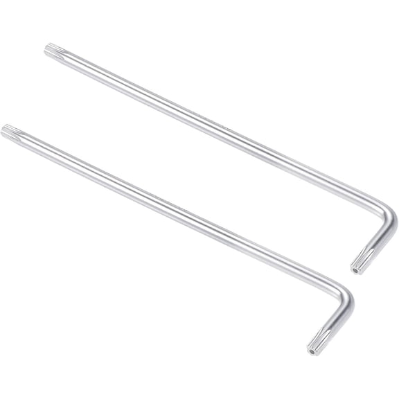 T20 Anti Tamper Proof Torx  Key Bit Wrench, L-Shape 4.5-inch Long Arm, CR-V Steel 2 count
