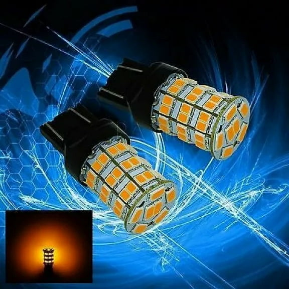 T20 Turn Signal LED Light Bulbs Lamp 55 2835 5630 SMD LED 7443 7440 AMBER 2Pcs