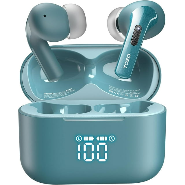 T20 Wireless Earbuds Bluetooth Headphones 48.5 Hrs Playtime with LED