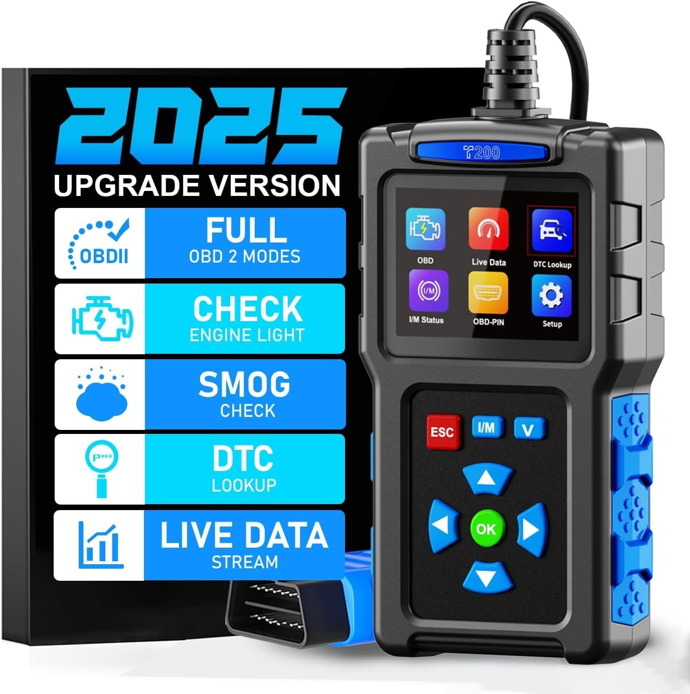 T200 OBD2 Scanner Diagnostic Tool, Code Reader OBDII, Check Engine Code ...