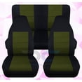 thumbnail image 1 of T209-Designcovers Compatible with 1997-2002 Jeep Wrangler TJ Two-Tone Seat Covers:Black and Hunter Green - Full Set Front&Rear, 1 of 5