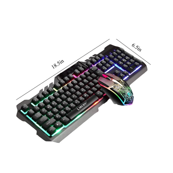 T21 Gaming Keyboard Mouse Combo, 104Key Colorful Backlit MechanicalFeel Game Kit, Wired Gaming Set with Extra Mobile Phone Holder, Desktop Peripheral for PC Gaming and Daily Office Operation