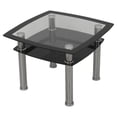 thumbnail image 1 of T22-A Side Table, End Table, Lamp Table, Black Glass and Chrome, 1 of 3