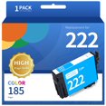 thumbnail image 1 of T222 ink cartridge Replacement for Epson T222 ink cartridge for Epson Workforce WF-2960 Expression Home XP-5200 Printers（Cyan,185 pages)1-PACK, 1 of 6
