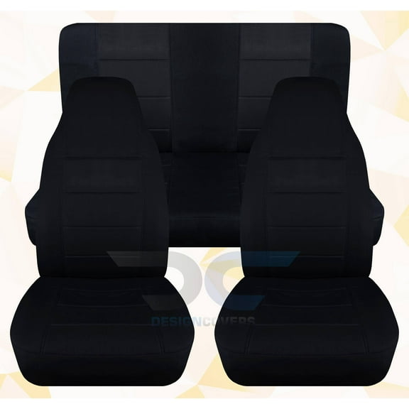 Designcovers Fits 2003-2006 Jeep wrangler LJ 2door Cotton Seat Covers:Black - Full Set