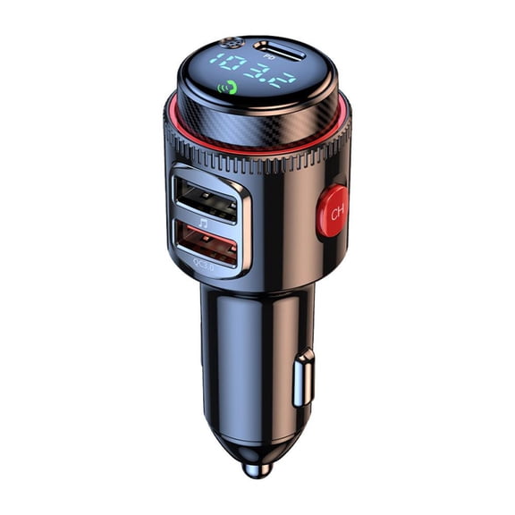 T23 Bluetooth 5.4 Car MP3 Player with FM Transmitter USB Charger and LED Display