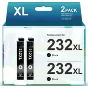 HOMEDOZE Compatible with Epson T232 XL 232 Black Ink Cartridge, Works for XP-4200 XP-4205 WF-2950 WF-2930 Printer, 2 Pack Black Ink Cartridges