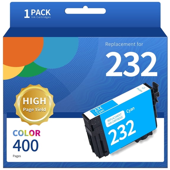 T232 ink cartridge for Epson T232 232XL Ink for Epson Workforce WF-2950 WF-2930 Expression Home XP-4200 XP-4205 PrinterCyan-140 pages)1-PACK