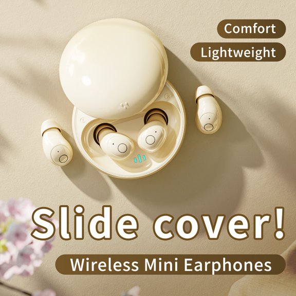 T26 Wireless Sleep Earphones, Invisible In Ear Mini Earphones with 3D Stereo, Low Latency, Dual Noise Cancellation And Sleep, Suitable for Samsung/Android/3-color Selectable