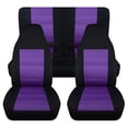 thumbnail image 1 of T274-Designcovers Fits 1997-2002 Jeep Wrangler TJ SE/Sport/Sahara 2door Cotton Seat Covers:Black and Purple - Full Set, 1 of 5