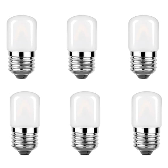 T28 LED Light Bulb, E26 Base, 1W, 2700K Warm White, Non-Dimmable, 6 Pack