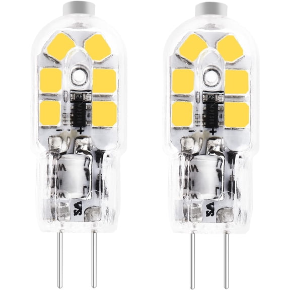 T3 G4 12Volt LED Light Bulb -Bi-Pin Base JC T3 Halogen Bulb- 20W Equivalent for RV Camper Trailer Motorhome 5th Wheel, Marine Boat 12V AC/DC (2 Pack, Cool White)