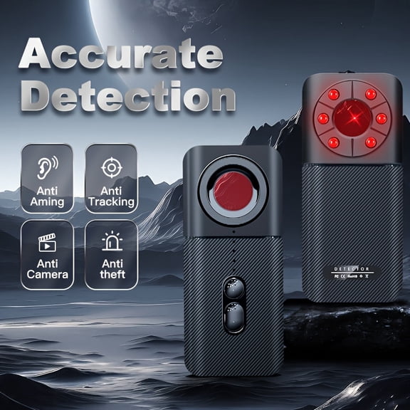 T3 Smart Anti-Spy Detector, Universal Hidden Camera Finder, GPS Tracking Detection, Night Vision, LED Display, USB Rechargeable, for Wireless & GSM Devices